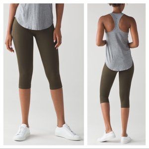 Lululemon Flow & Go Military Green Capri